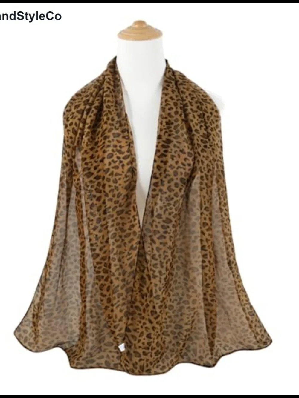 Chiffon Sheer Scarf Leopard Print Lightweight Women's Fashion Shawl